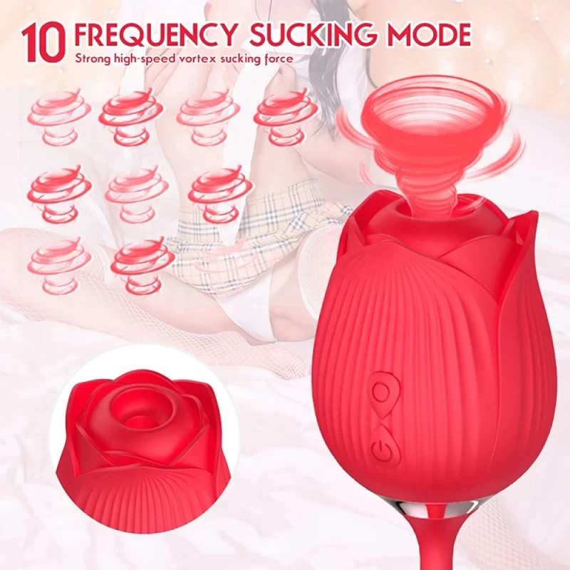 Máy Rung Hoa Hồng 2 Trong 1 Liếm Lưỡi Và Rung Điểm G (IPX6) 25