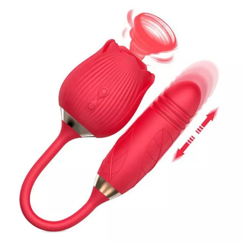 Máy Rung Hoa Hồng 2 Trong 1 Liếm Lưỡi Và Rung Điểm G (IPX6)